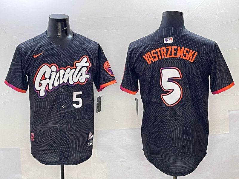 Men San Francisco Giants #5 Yastrzemski Black Joint Name 2025 Nike MLB Jersey style 35->san francisco giants->MLB Jersey